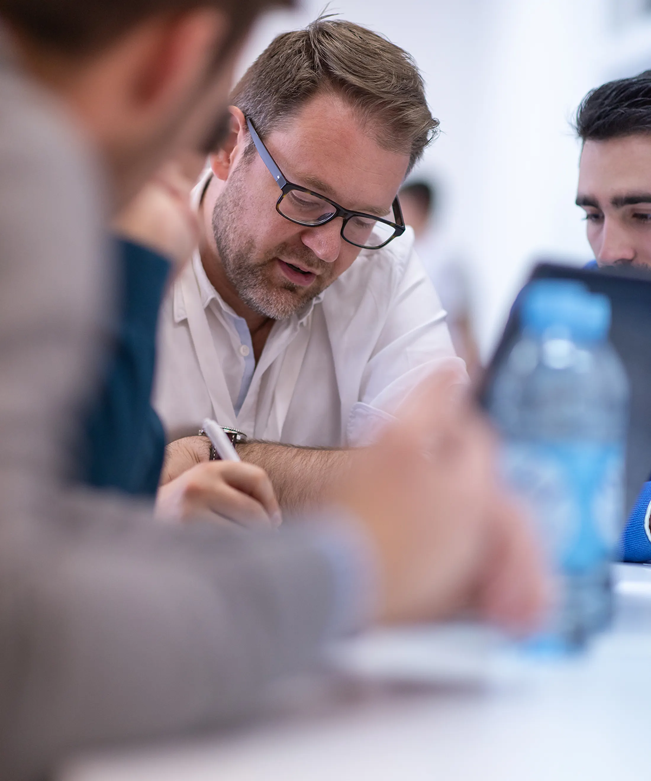 Engineer walking marketing team through data and AI search strategies
